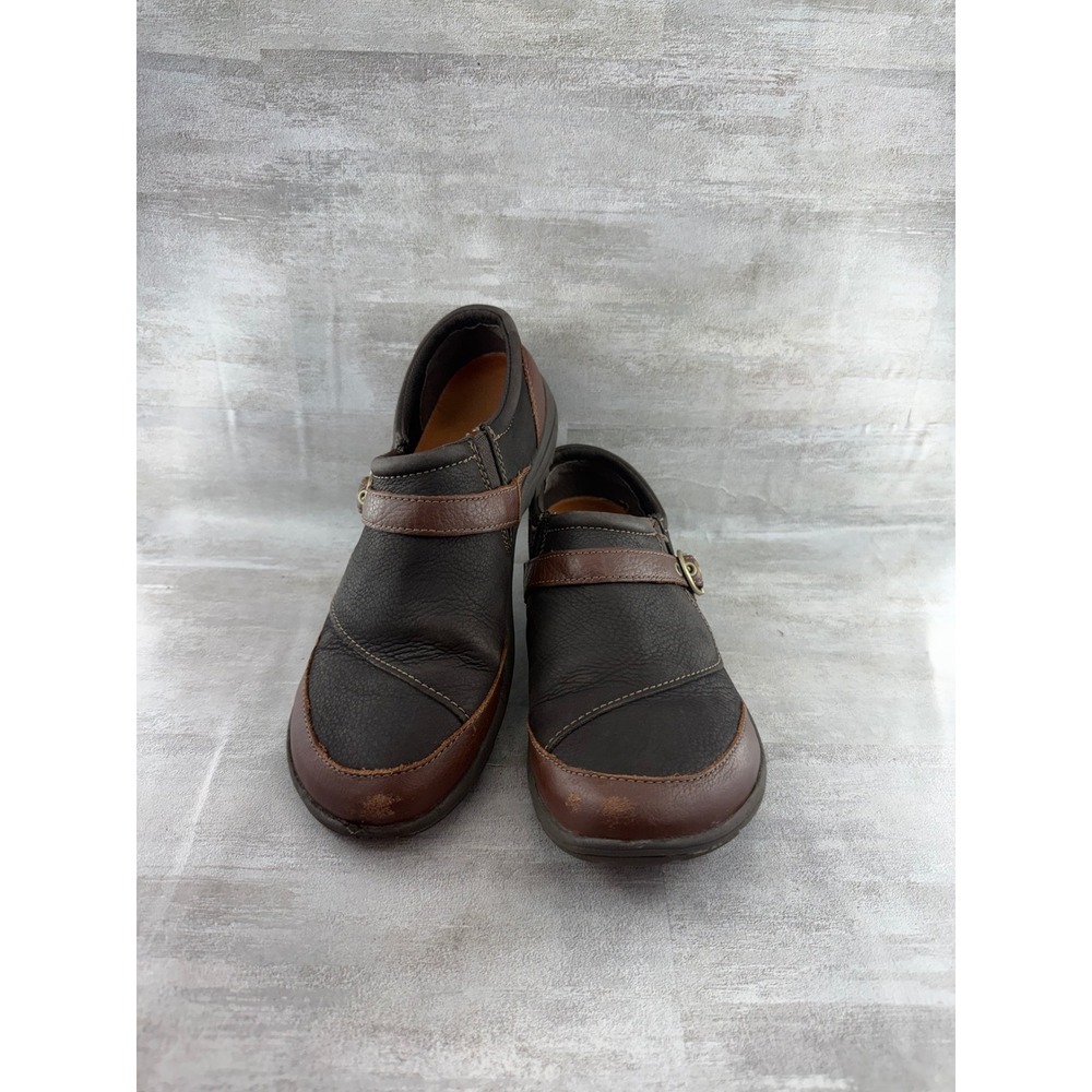 Merrell Women Brown Leather Slip On Buckle Shoes Loafers J69076 Size 9